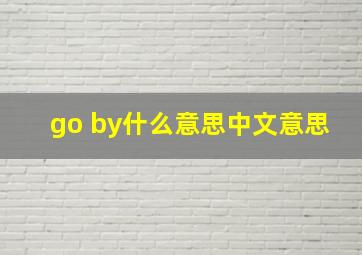 go by什么意思中文意思